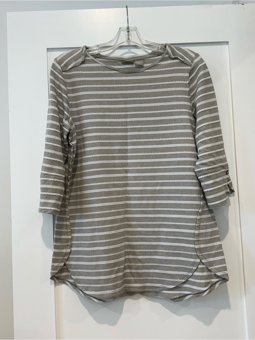 Chico’s Zenergy Striped Tunic Top | Green & White | Size 1 (M/L)